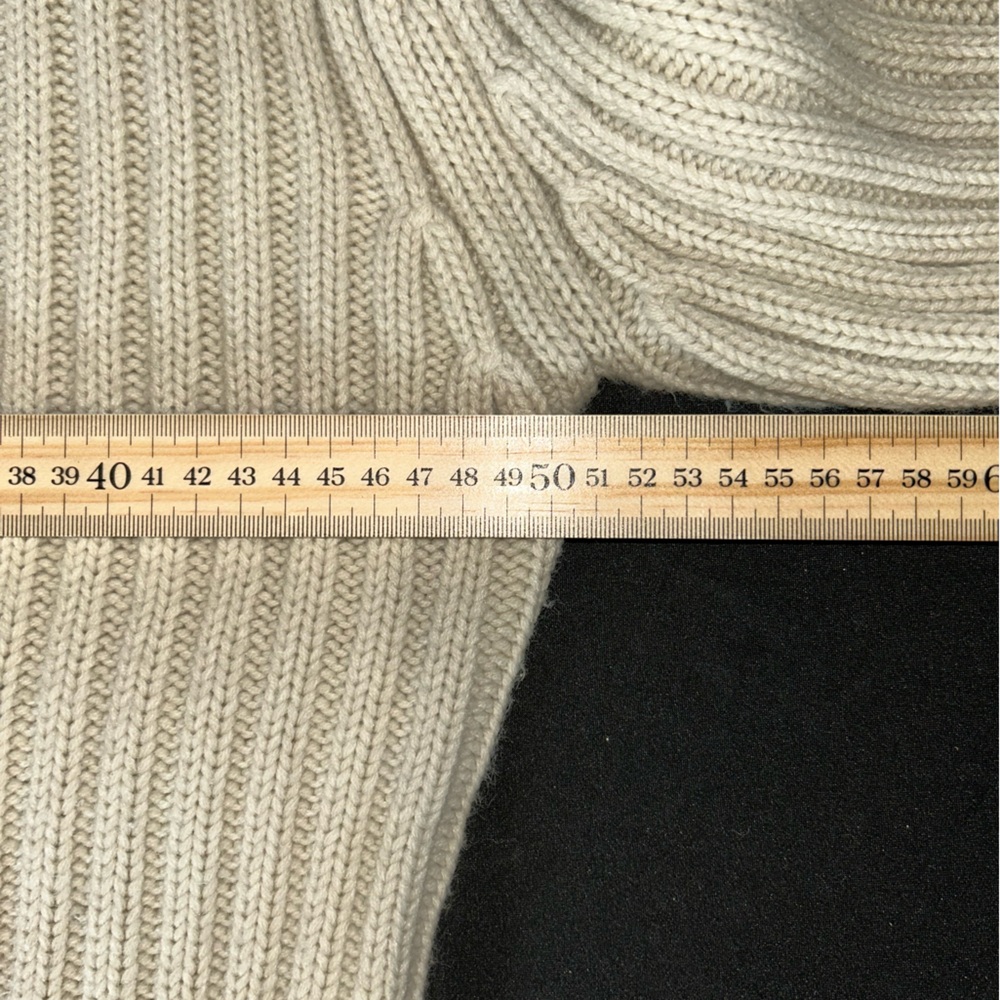 Men’s Point Zero Cream Ribbed Turtleneck Sweater - Picture 4 of 5